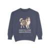 Shetland Sheepdog Sweatshirt, Denim, front view