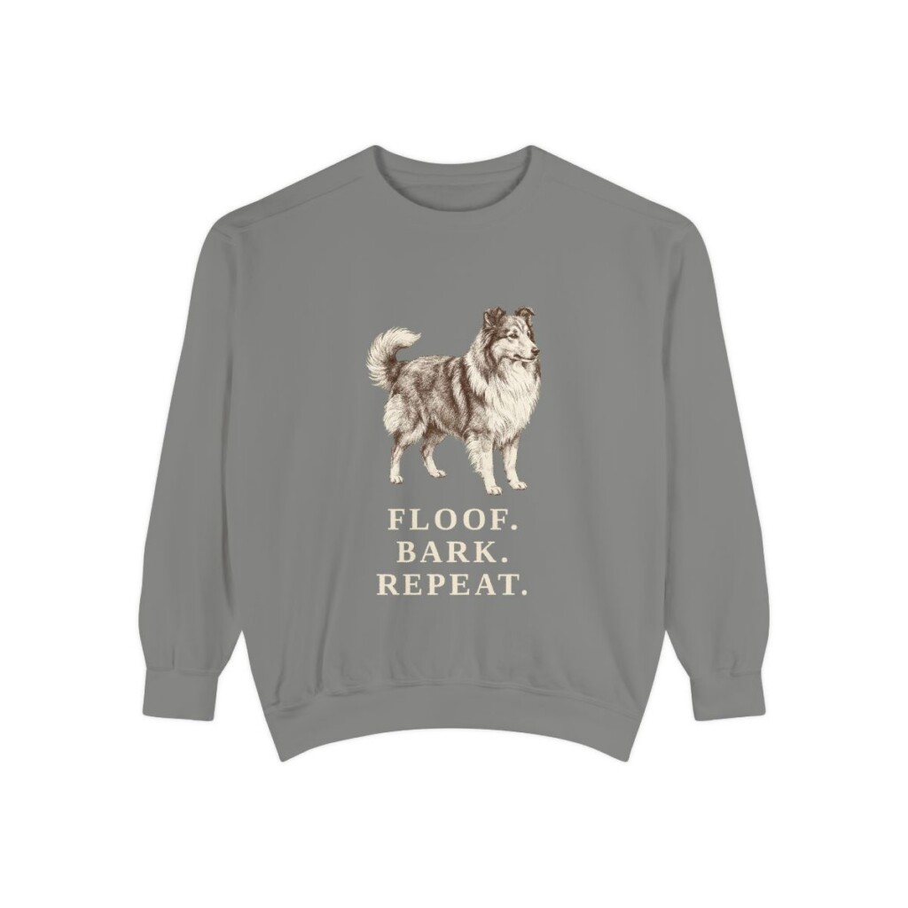 Shetland Sheepdog Humor Sweatshirt, Grey, front view