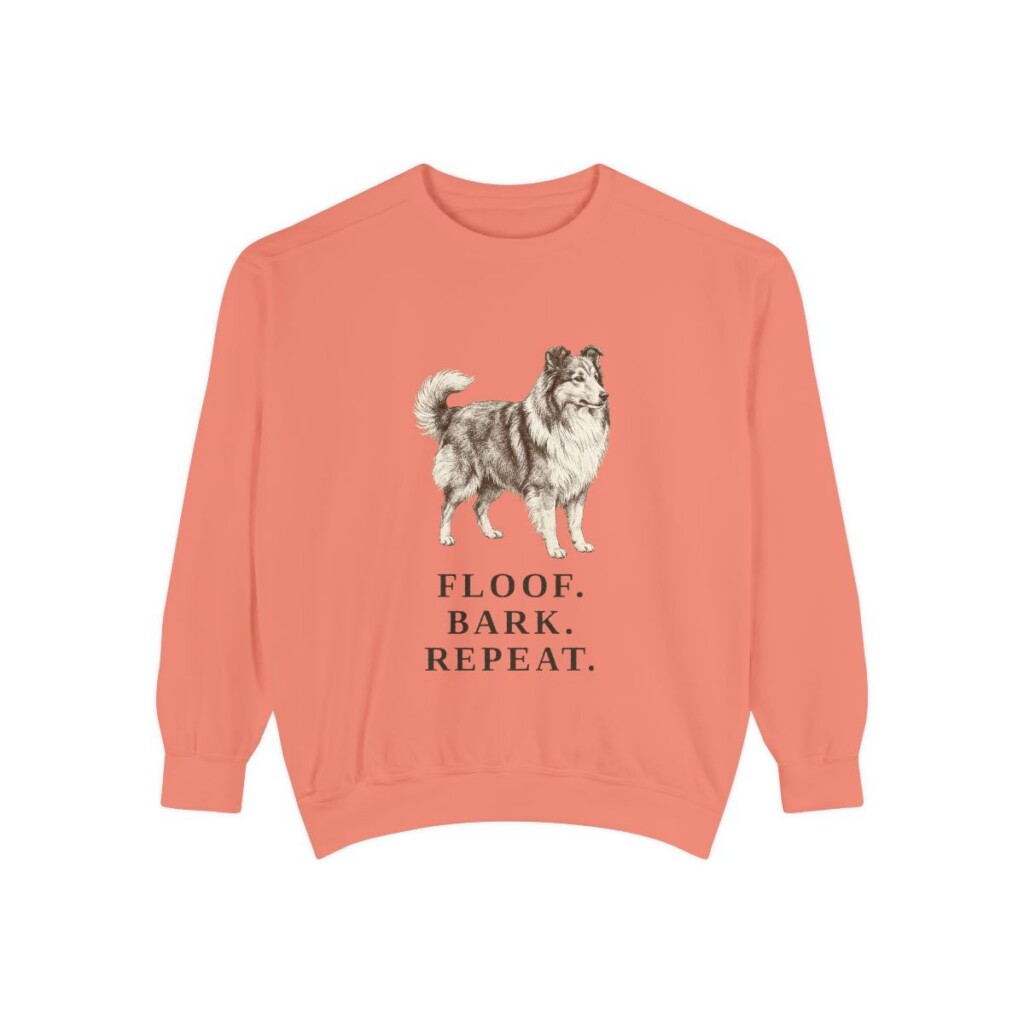 Shetland Sheepdog Humor Sweatshirt, Terracotta, front view