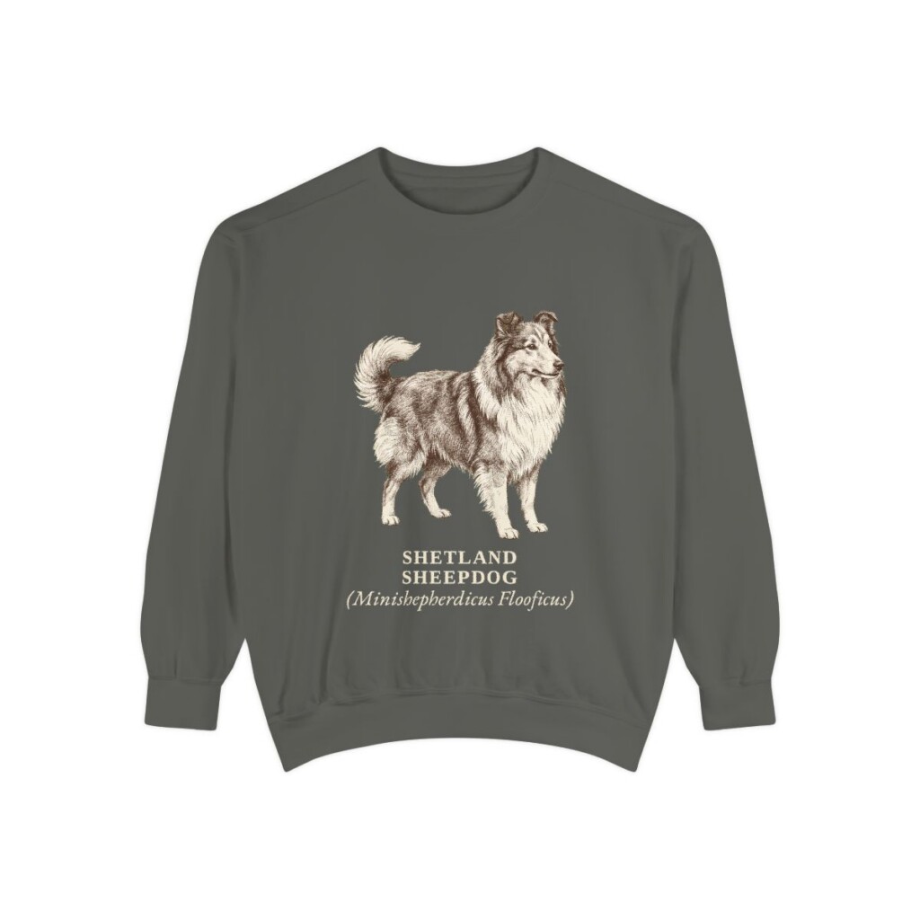 Shetland Sheepdog Latin Sweatshirt, Pepper, front view