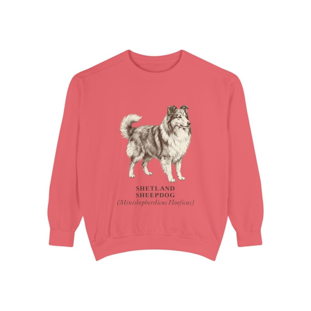 Shetland Sheepdog Latin Sweatshirt, Watermelon, front view