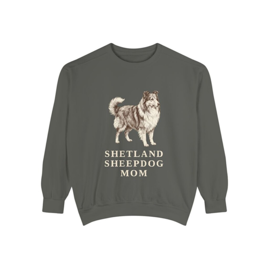 Shetland Sheepdog Mom Sweatshirt, Pepper, front view
