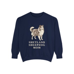 Shetland Sheepdog Mom Sweatshirt, True Navy, front view