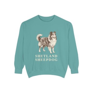 Shetland Sheepdog Sweatshirt, Seafoam, front view