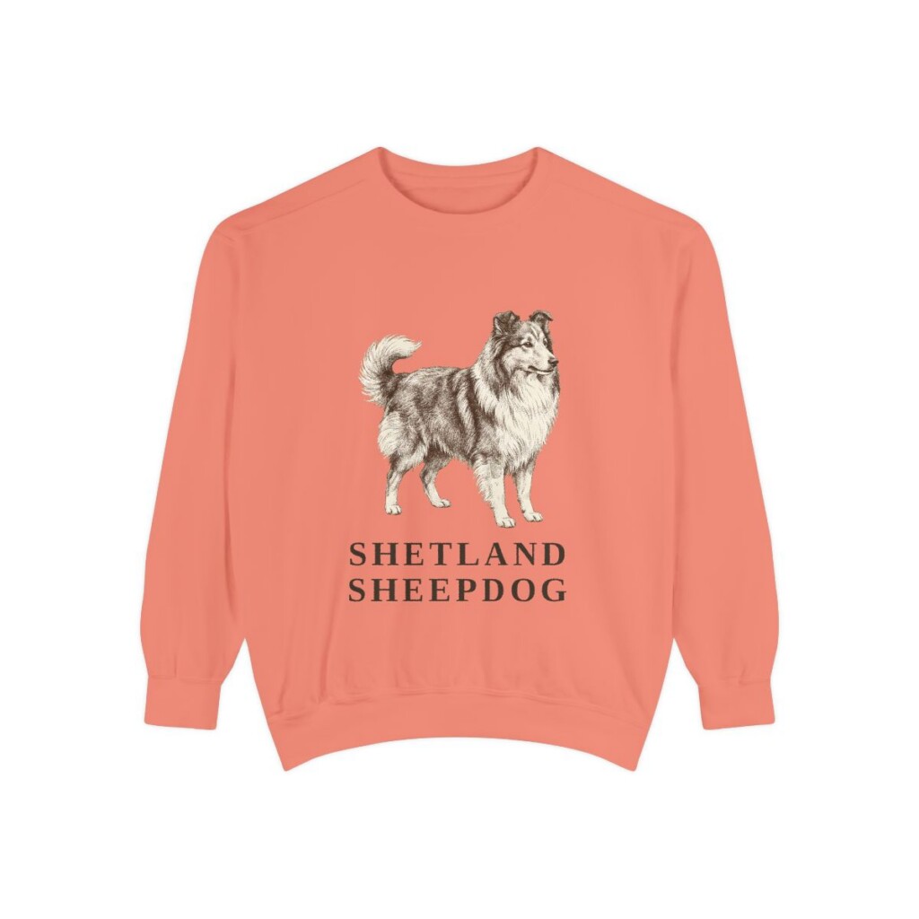 Shetland Sheepdog Sweatshirt, Terracotta, front view