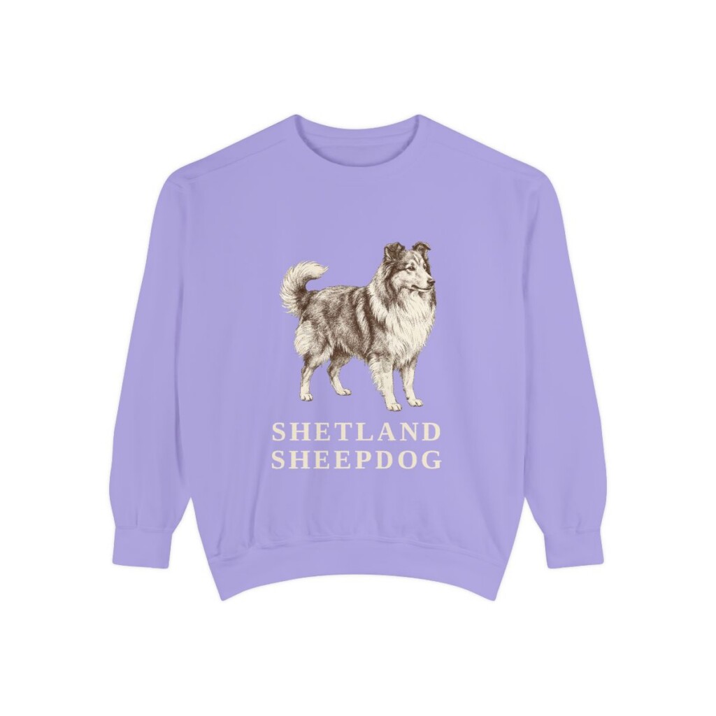 Shetland Sheepdog Sweatshirt, Violet, front view