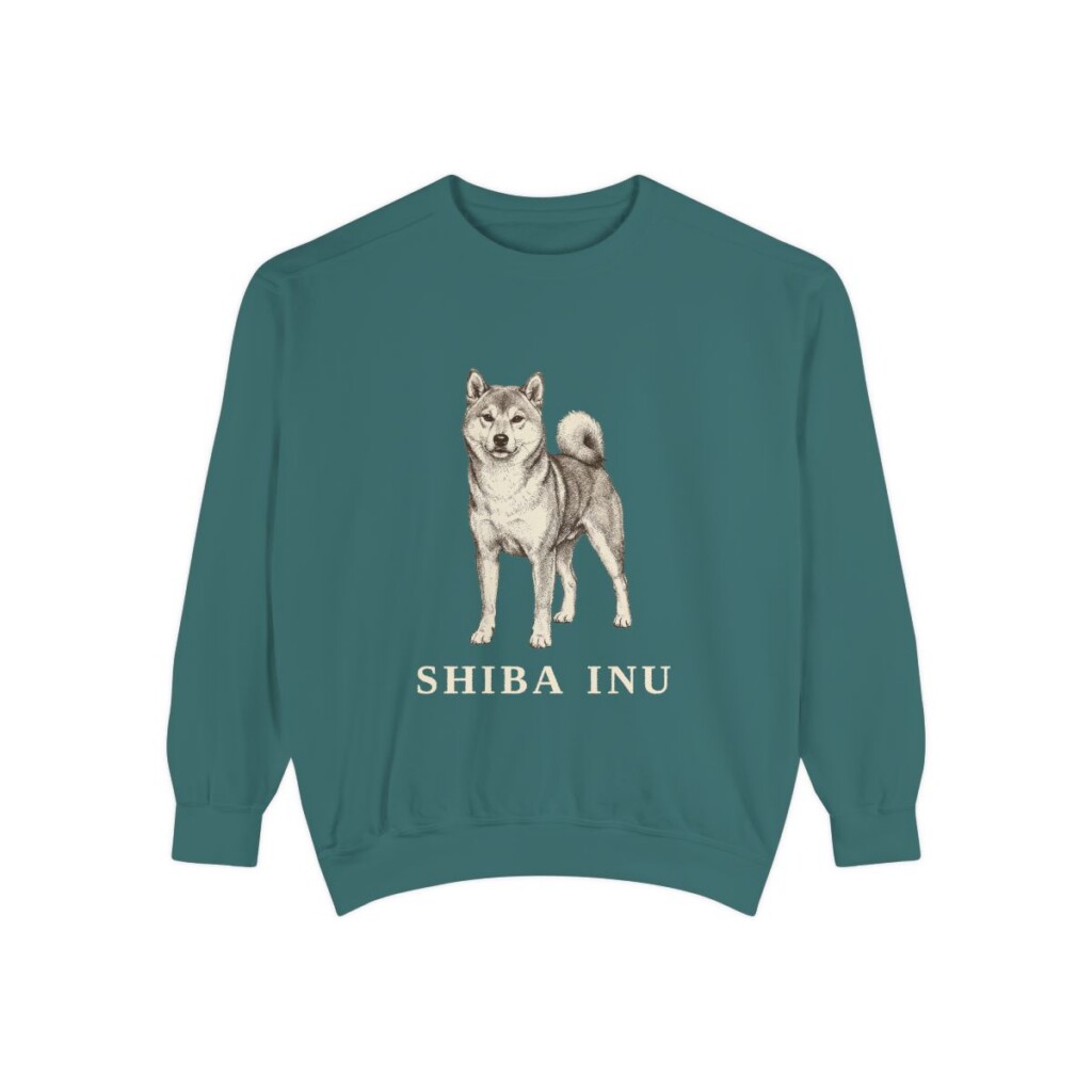 shiba-inu-sweatshirt-blue-spruce Shiba Inu Sweatshirt, Blue Spruce, front view