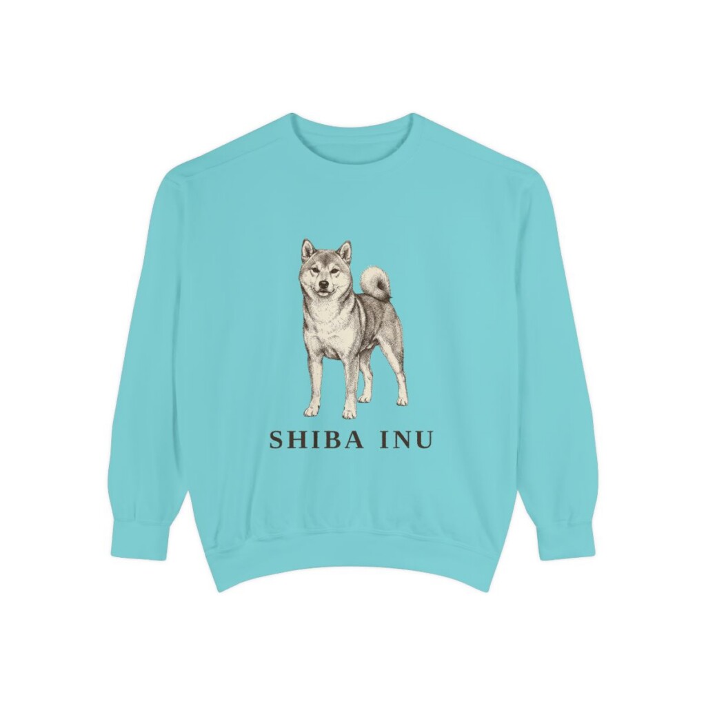 shiba-inu-sweatshirt-chalky-mint Shiba Inu Sweatshirt, Chalky Mint, front view