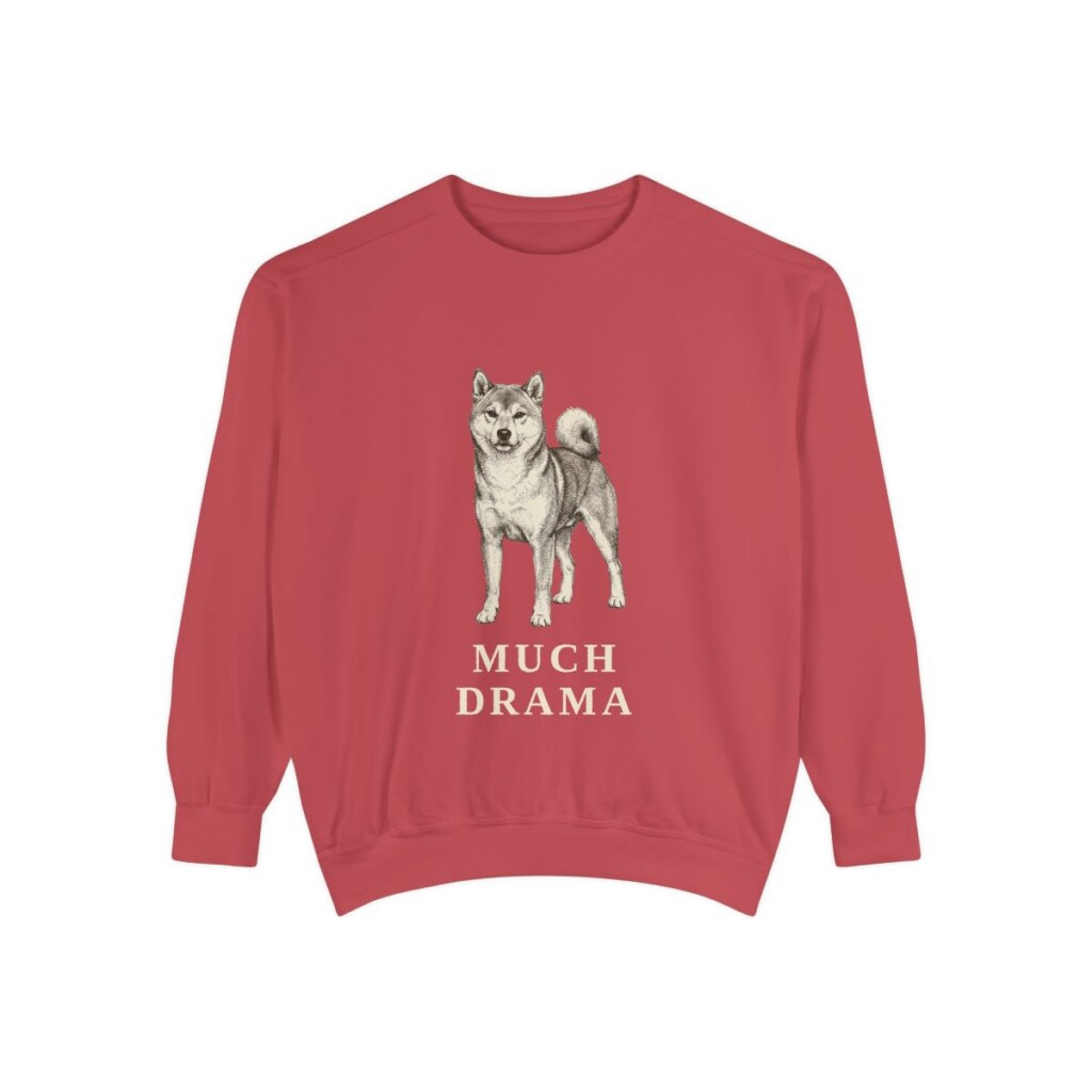 shiba-inu-sweatshirt-humor-crimson Shiba Inu Humor Sweatshirt, Crimson, front view