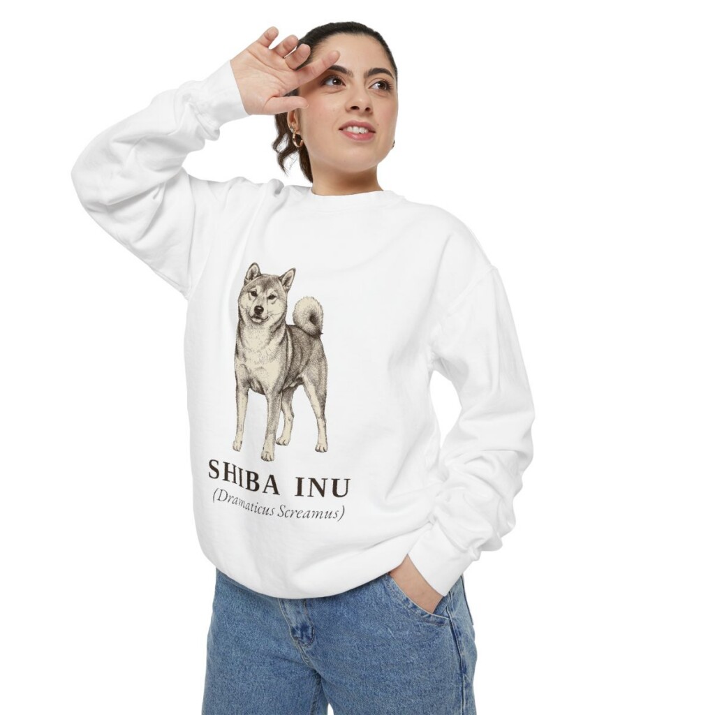 shiba-inu-sweatshirt-latin-white-person-2-context-1 Shiba Inu Latin Sweatshirt, White, person 2 context