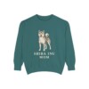 Shiba Inu Mom Sweatshirt, Blue Spruce, front view