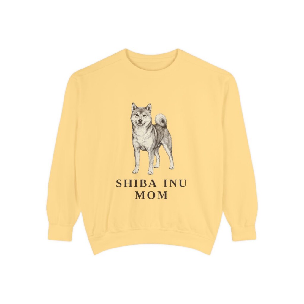 Shiba Inu Mom Sweatshirt, Butter, front view