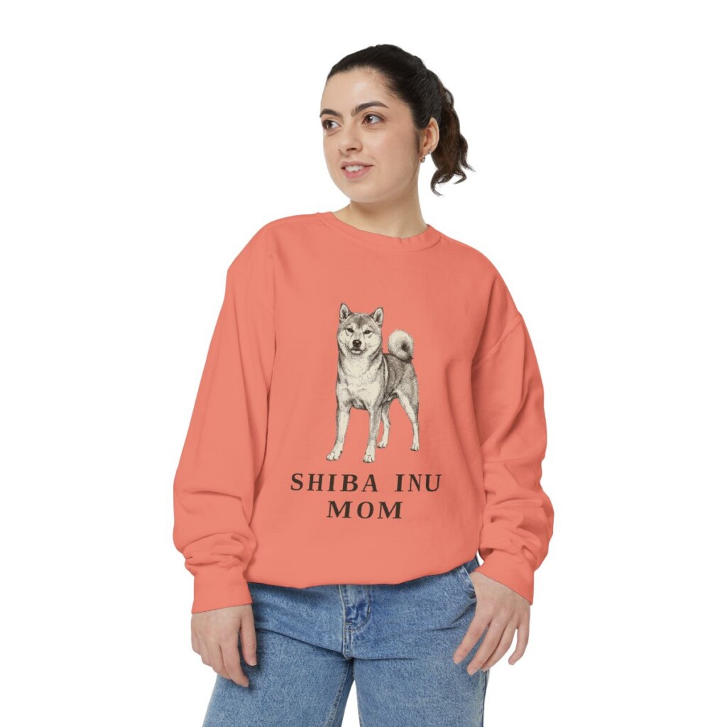 Shiba Inu Mom Sweatshirt, Terracotta, person 2 front