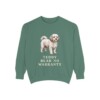 shichon-sweatshirt-humor-light-green Shichon Humor Sweatshirt, Light Green, front view