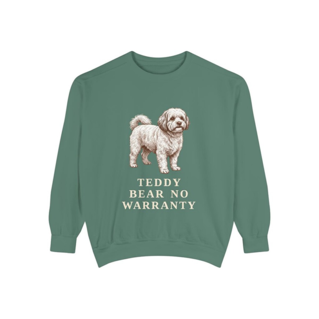 shichon-sweatshirt-humor-light-green Shichon Humor Sweatshirt, Light Green, front view