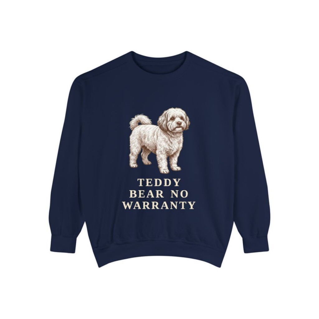 shichon-sweatshirt-humor-true-navy Shichon Humor Sweatshirt, True Navy, front view