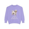 shichon-sweatshirt-humor-violet Shichon Humor Sweatshirt, Violet, front view