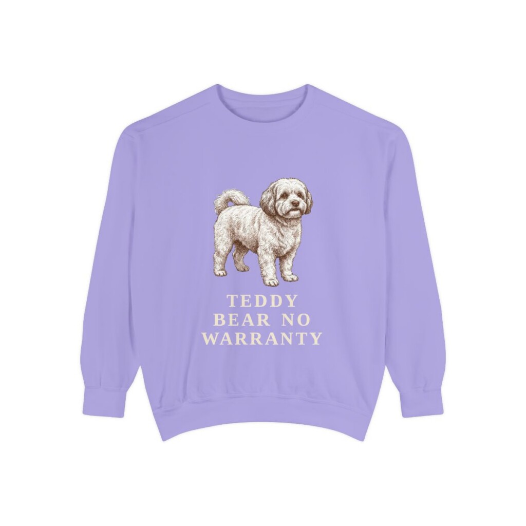 shichon-sweatshirt-humor-violet Shichon Humor Sweatshirt, Violet, front view