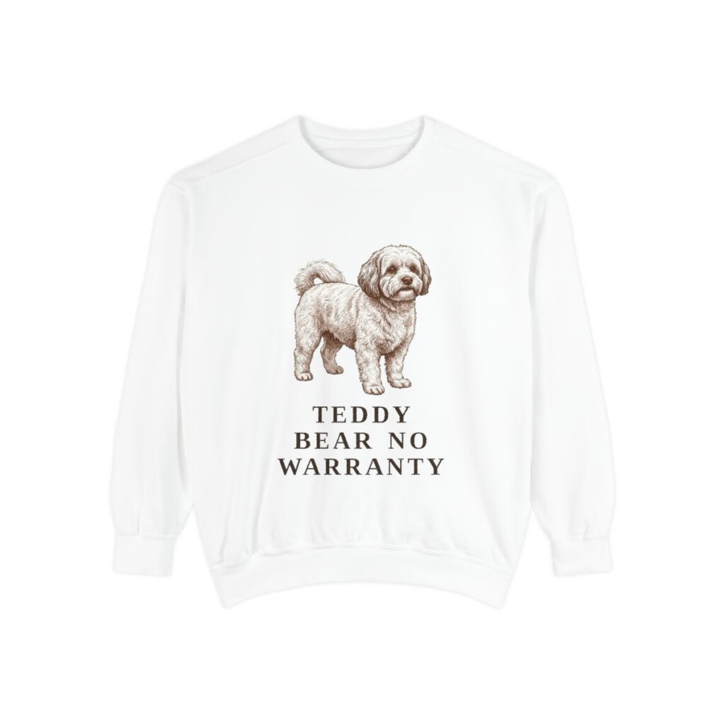 shichon-sweatshirt-humor-white Shichon Humor Sweatshirt, White, front view