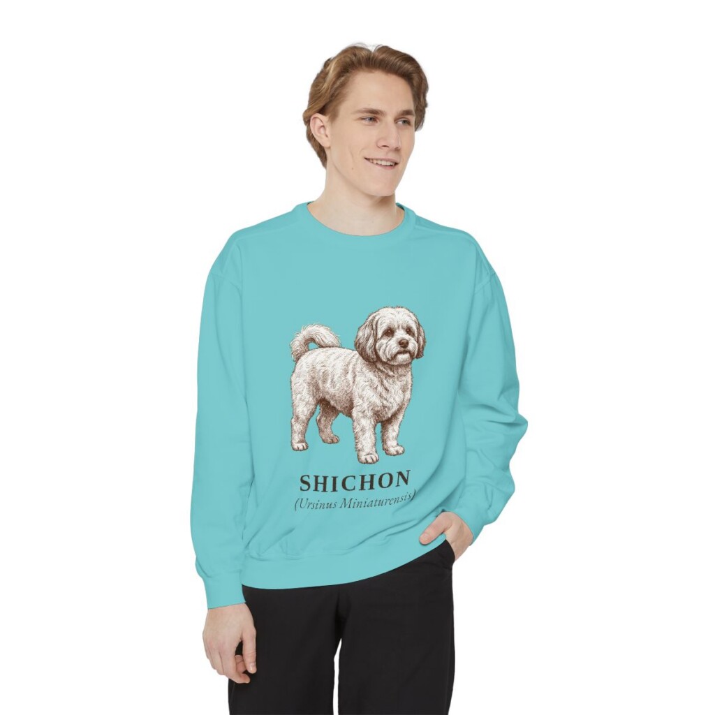 Shichon Latin Sweatshirt, Chalky Mint, person 1 front