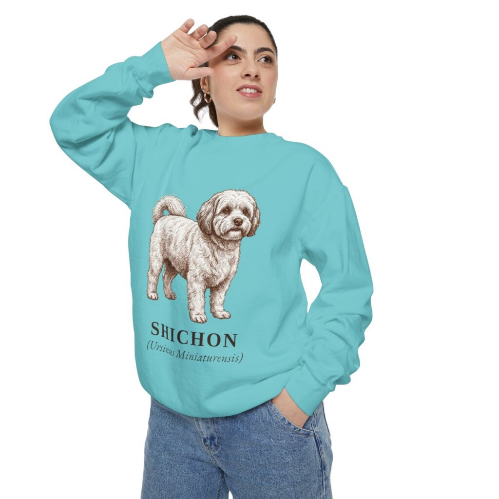 Shichon Latin Sweatshirt, Chalky Mint, person 2 context
