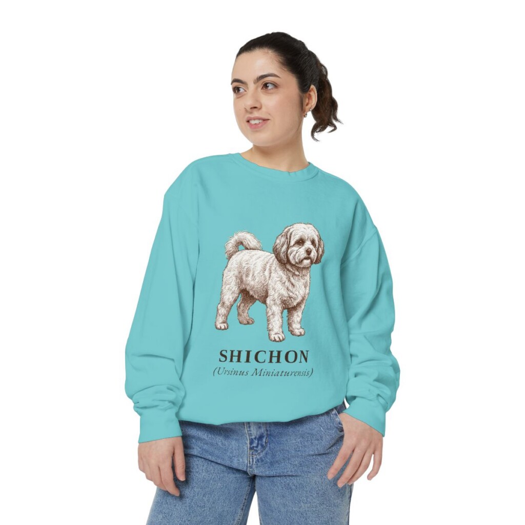 Shichon Latin Sweatshirt, Chalky Mint, person 2 front