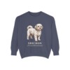 Shichon Latin Sweatshirt, Denim, front view