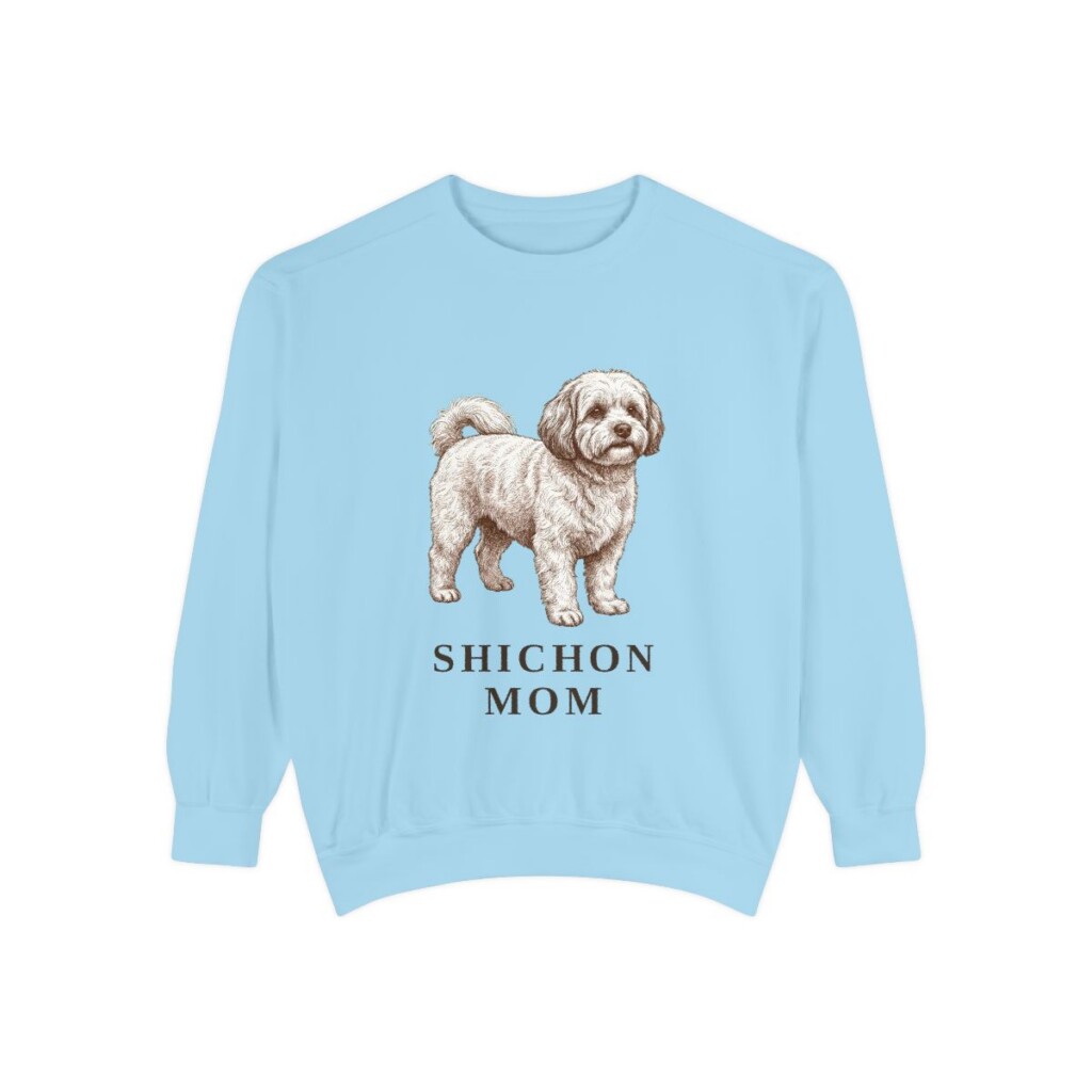 Shichon Mom Sweatshirt, Chambray, front view