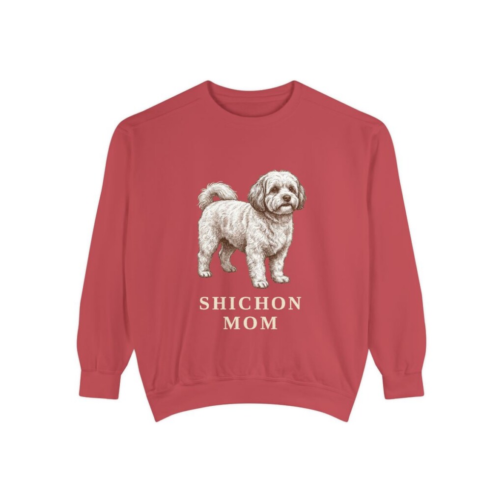 Shichon Mom Sweatshirt, Crimson, front view