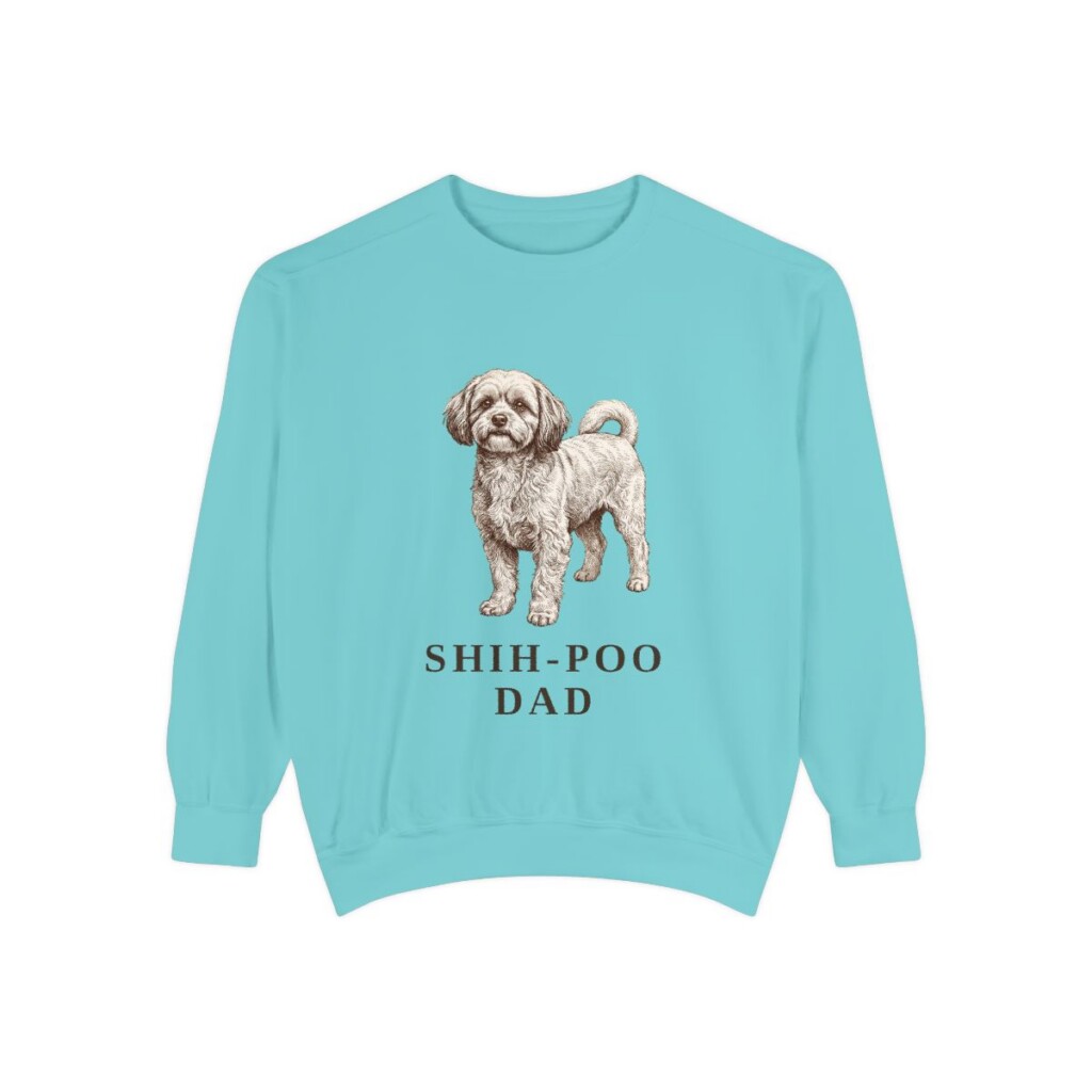 shih-poo-sweatshirt-dad-chalky-mint Shih-Poo Dad Sweatshirt, Chalky Mint, front view