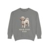 shih-poo-sweatshirt-dad-grey Shih-Poo Dad Sweatshirt, Grey, front view