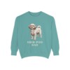 shih-poo-sweatshirt-dad-seafoam Shih-Poo Dad Sweatshirt, Seafoam, front view