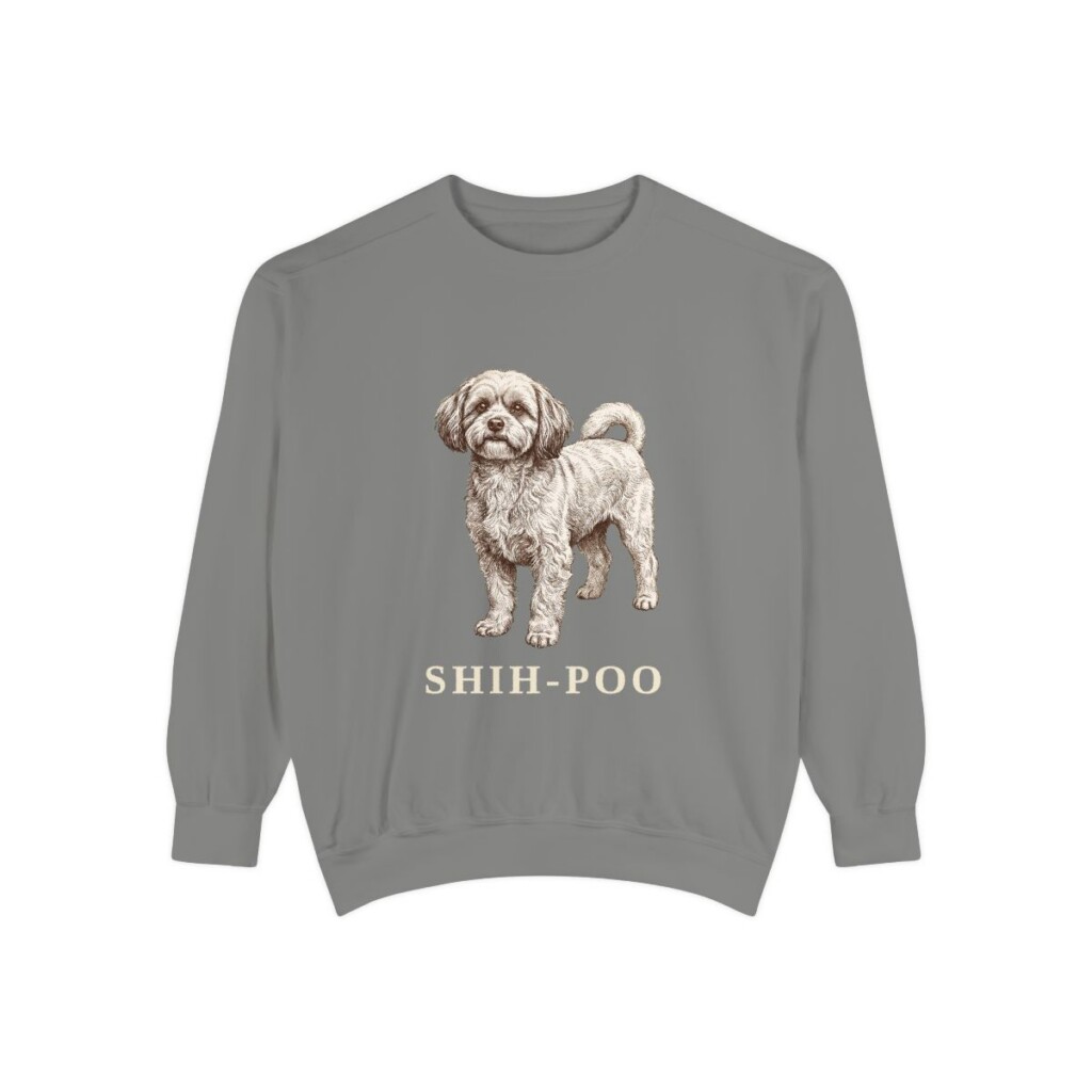Shih-Poo Sweatshirt, Grey, front view