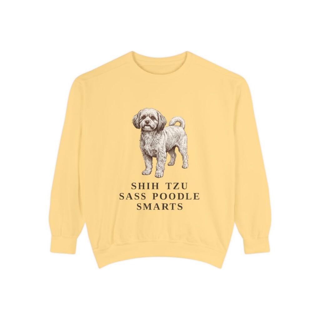 Shih-Poo Humor Sweatshirt, Butter, front view