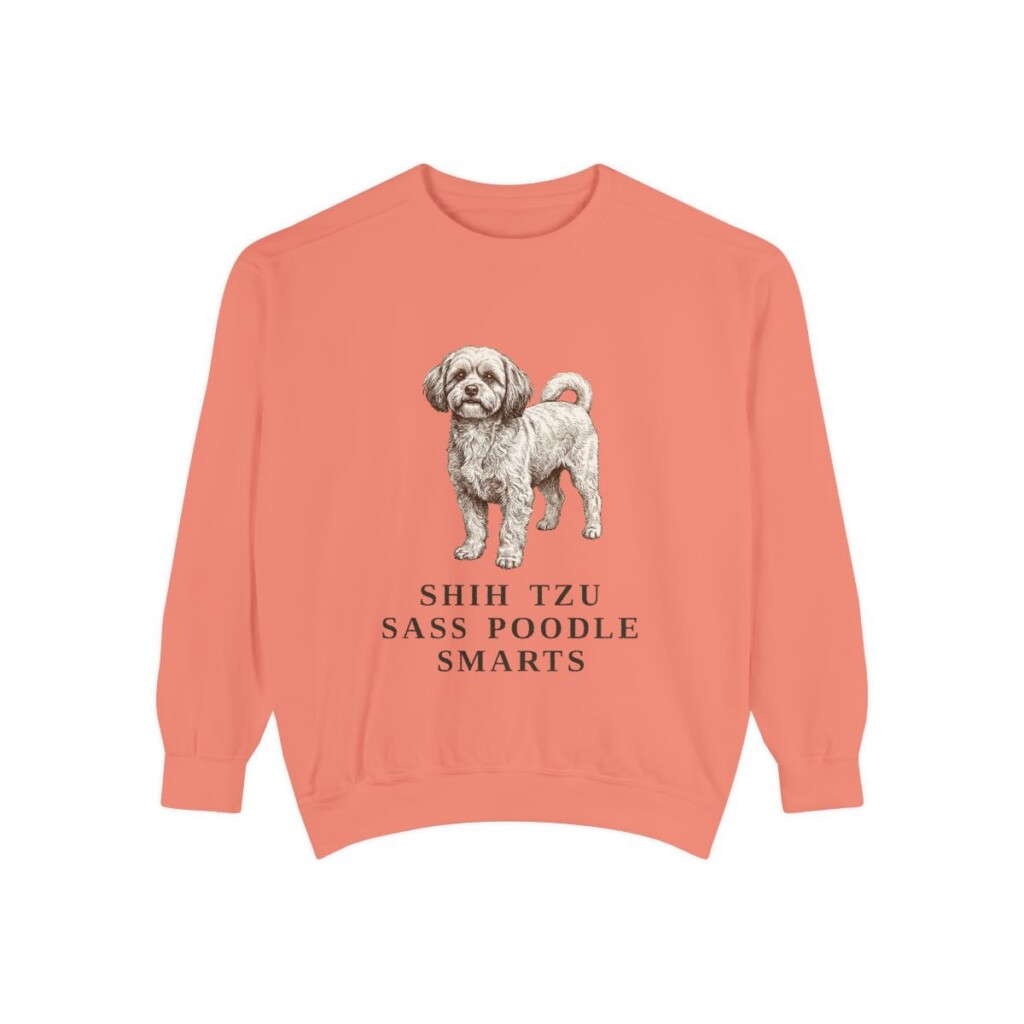 Shih-Poo Humor Sweatshirt, Terracotta, front view