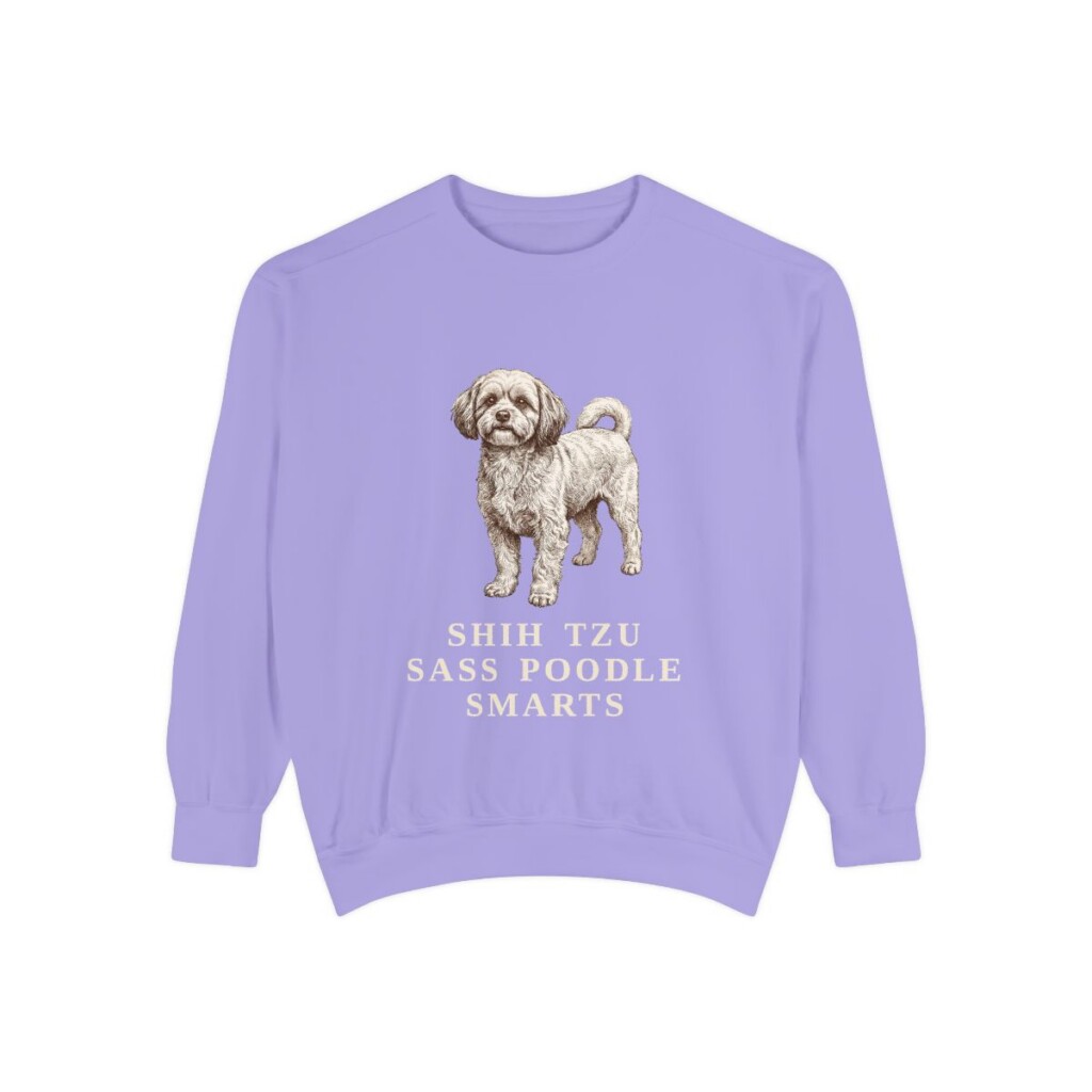 Shih-Poo Humor Sweatshirt, Violet, front view