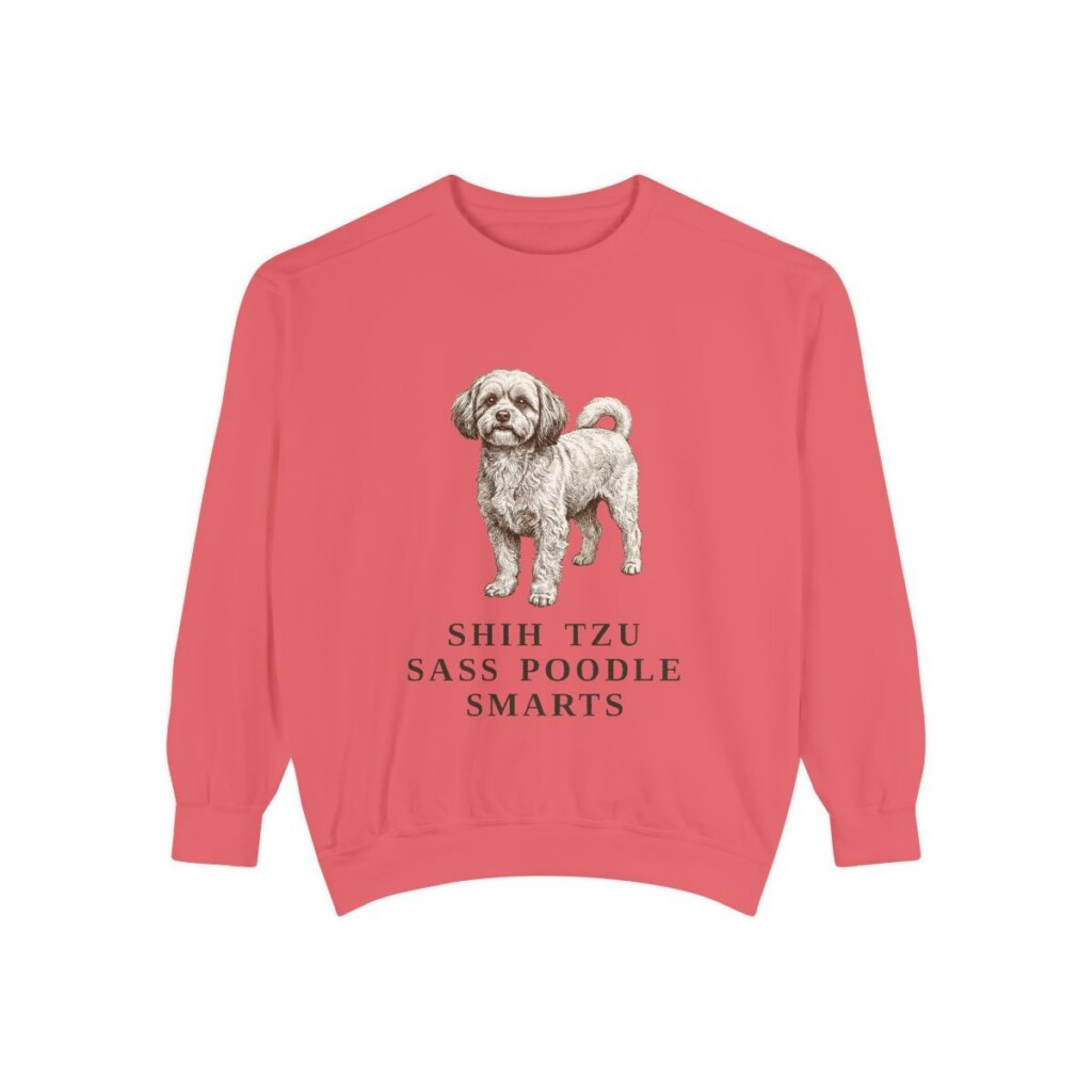 Shih-Poo Humor Sweatshirt, Watermelon, front view