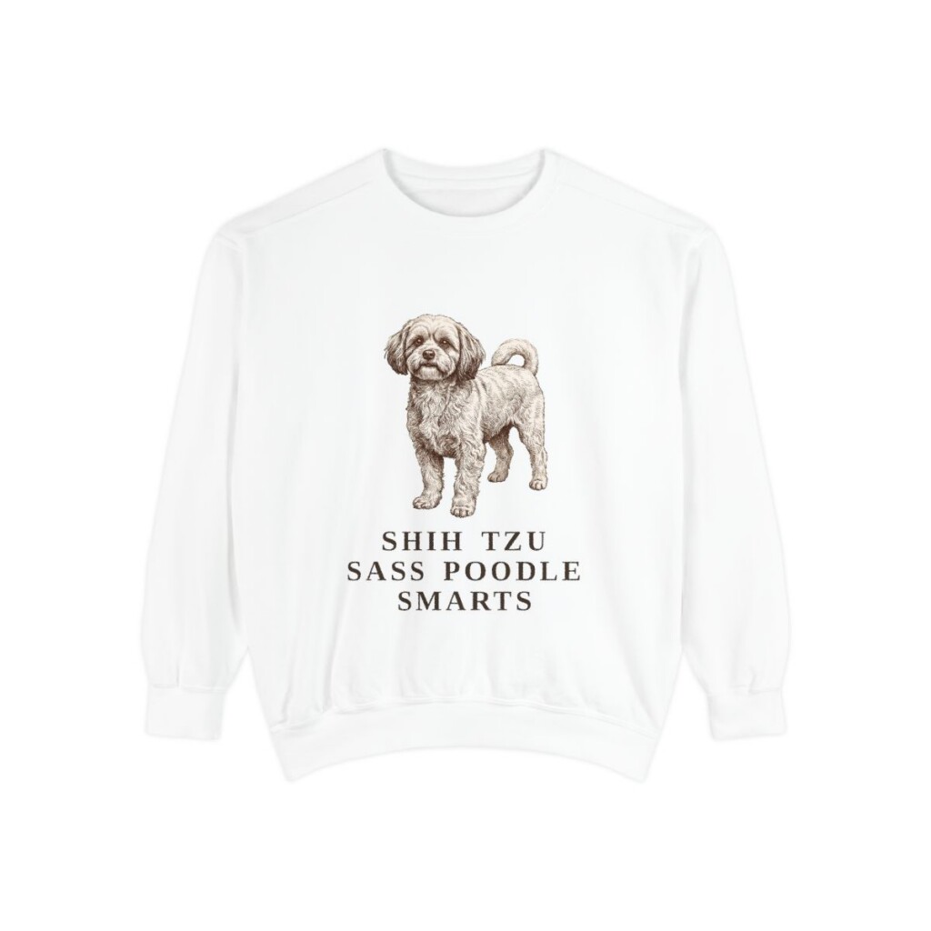 Shih-Poo Humor Sweatshirt, White, front view