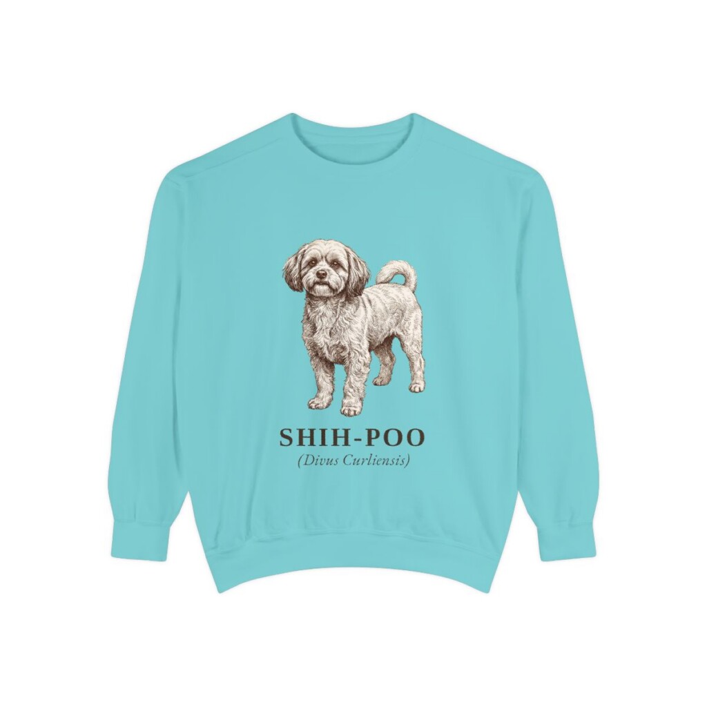 Shih-Poo Latin Sweatshirt, Chalky Mint, front view