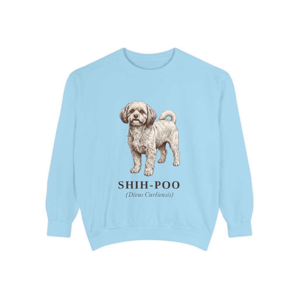 Shih-Poo Latin Sweatshirt, Chambray, front view