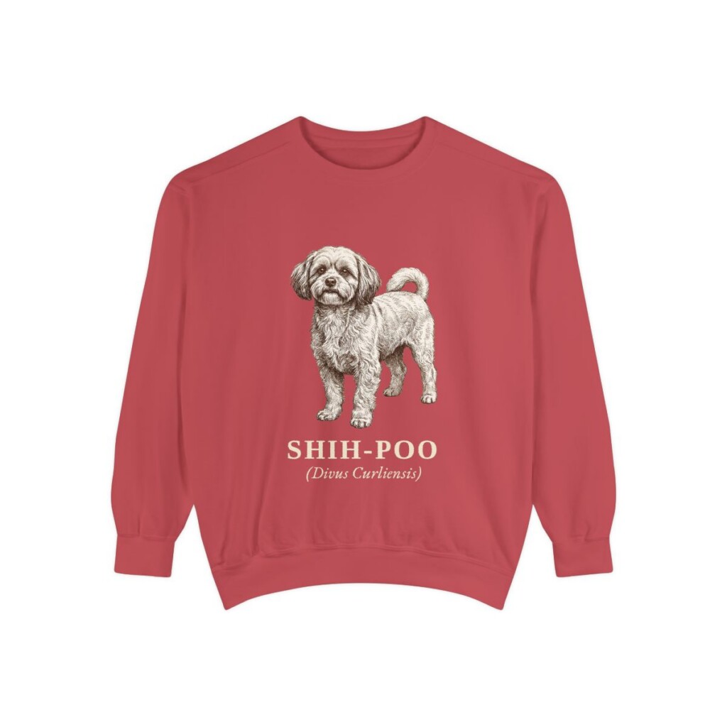 Shih-Poo Latin Sweatshirt, Crimson, front view