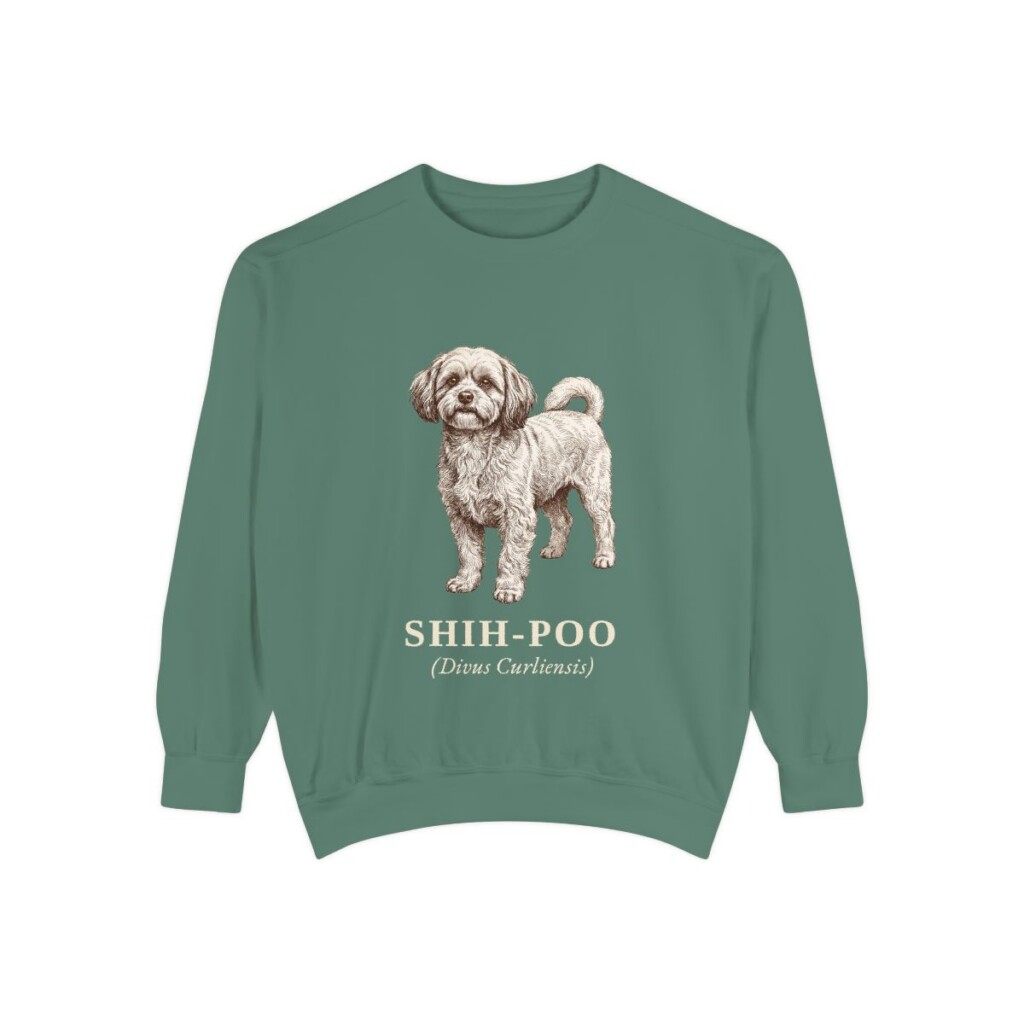 Shih-Poo Latin Sweatshirt, Light Green, front view