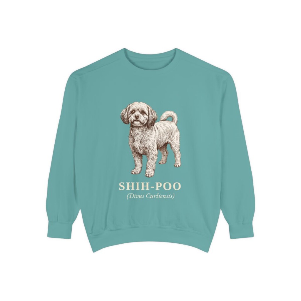 Shih-Poo Latin Sweatshirt, Seafoam, front view
