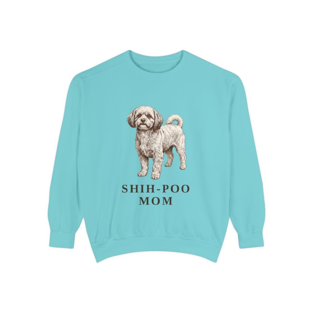 Shih-Poo Mom Sweatshirt, Chalky Mint, front view