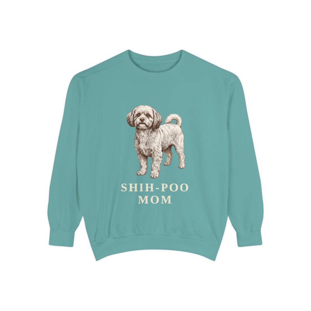 Shih-Poo Mom Sweatshirt, Seafoam, front view