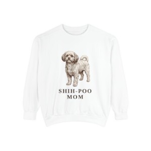 Shih-Poo Mom Sweatshirt, White, front view