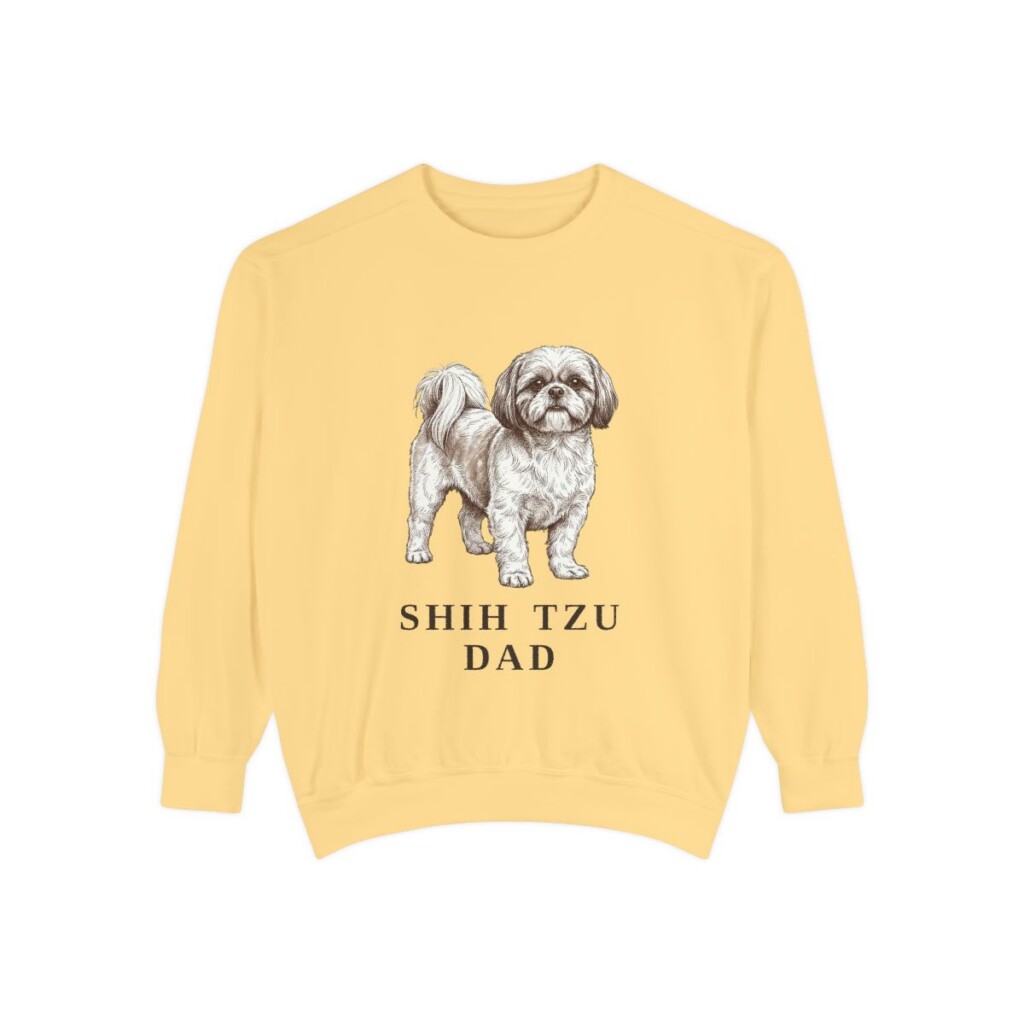 shih-tzu-sweatshirt-dad-butter Shih Tzu Dad Sweatshirt, Butter, front view