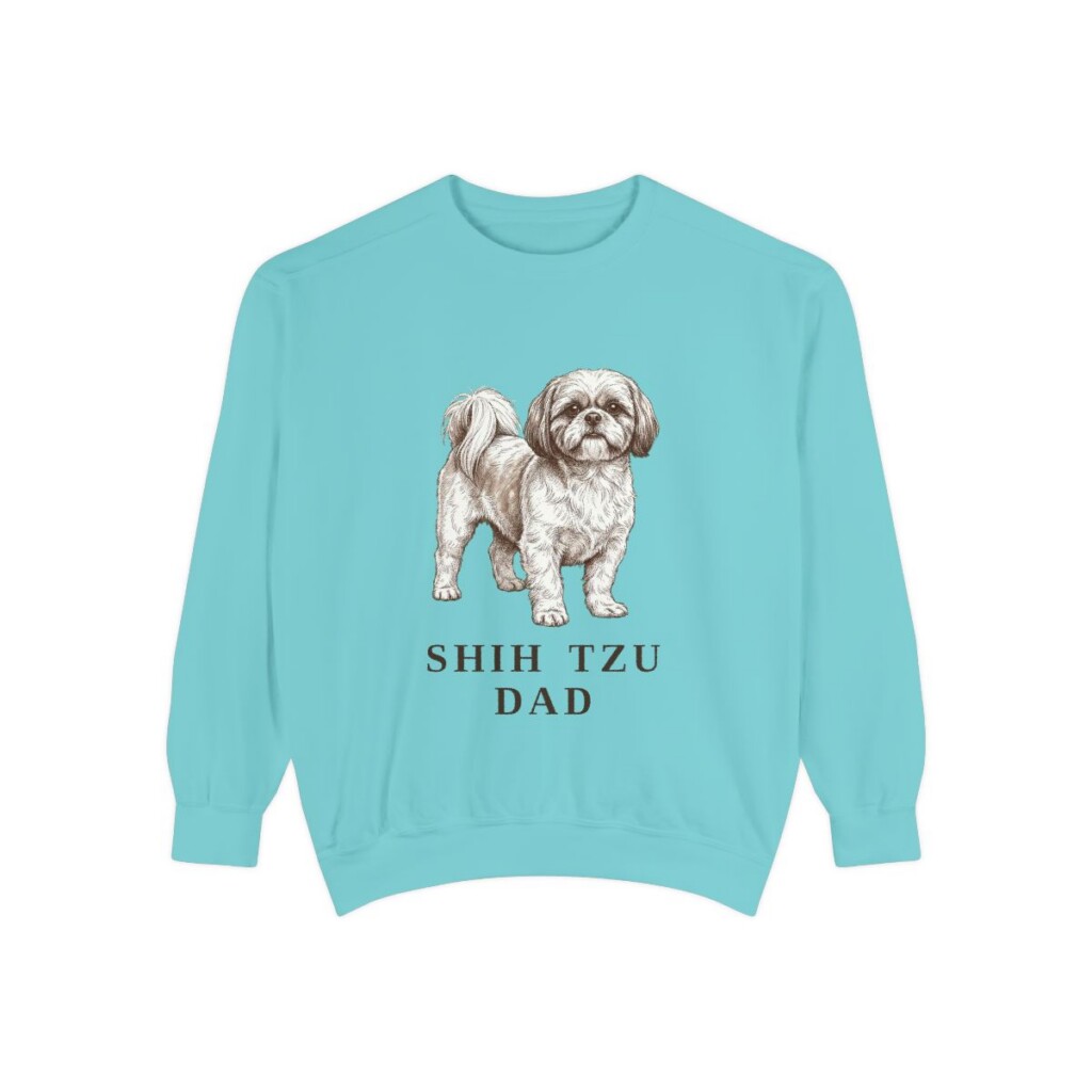 shih-tzu-sweatshirt-dad-chalky-mint Shih Tzu Dad Sweatshirt, Chalky Mint, front view