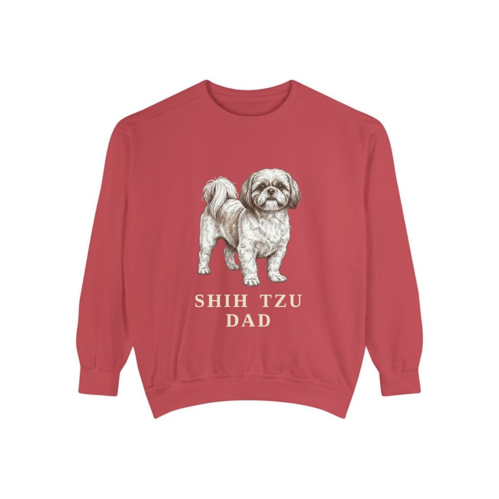 shih-tzu-sweatshirt-dad-crimson Shih Tzu Dad Sweatshirt, Crimson, front view