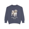 shih-tzu-sweatshirt-dad-denim Shih Tzu Dad Sweatshirt, Denim, front view